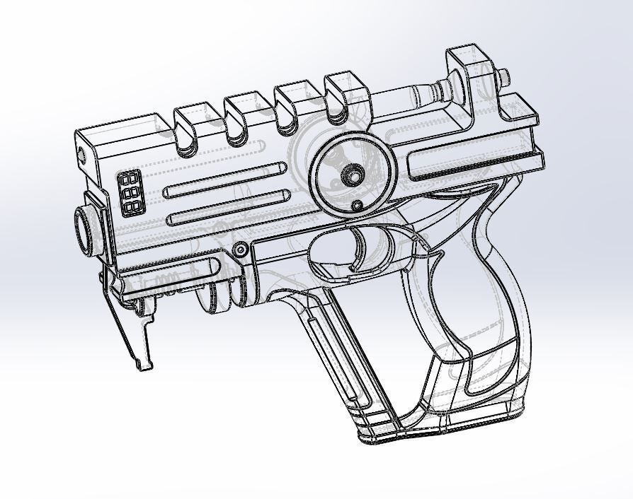 Blaster of Korben Dallas from movie The Fifth Element 3D model_13