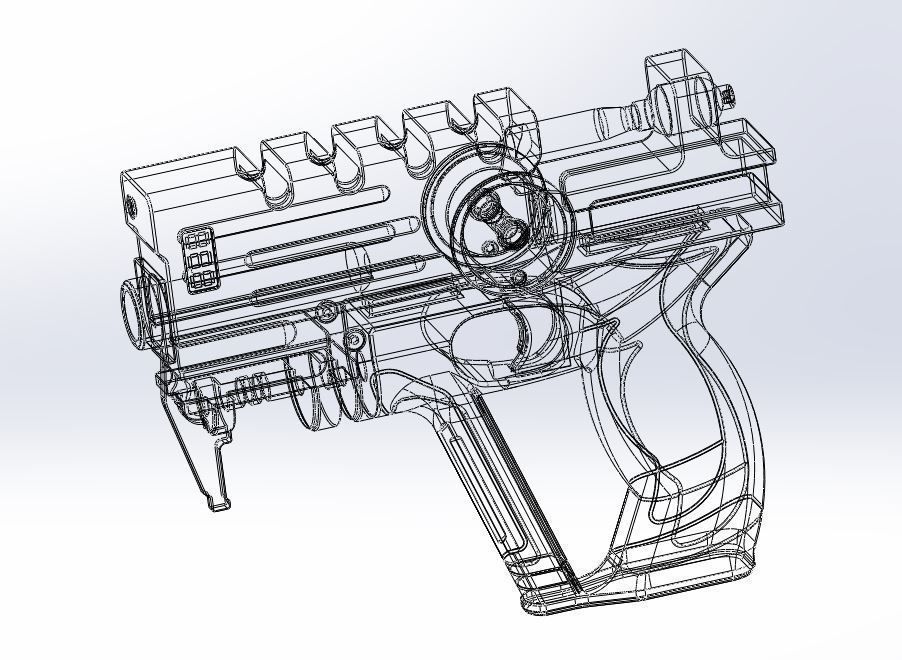 Blaster of Korben Dallas from movie The Fifth Element 3D model_14