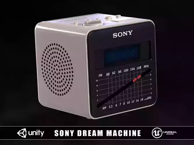 SONY Dream Machine Alarm Clock Low-poly 3D model SONY Dream Machine Alarm Clock Low-poly 3D model