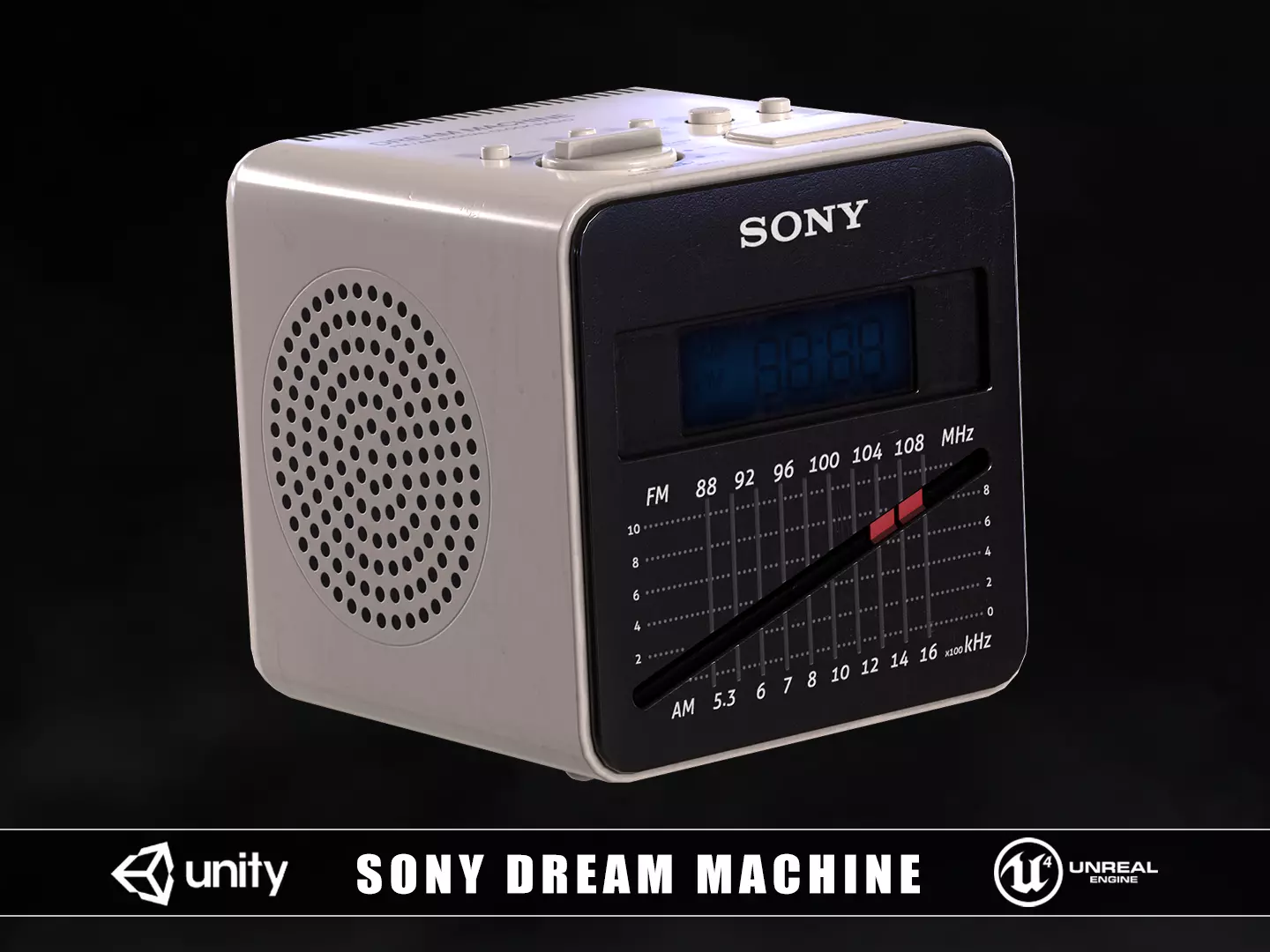 SONY Dream Machine Alarm Clock Low-poly 3D model_0