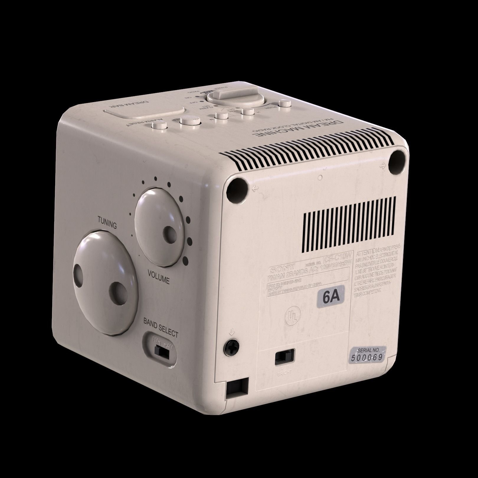 SONY Dream Machine Alarm Clock Low-poly 3D model_4