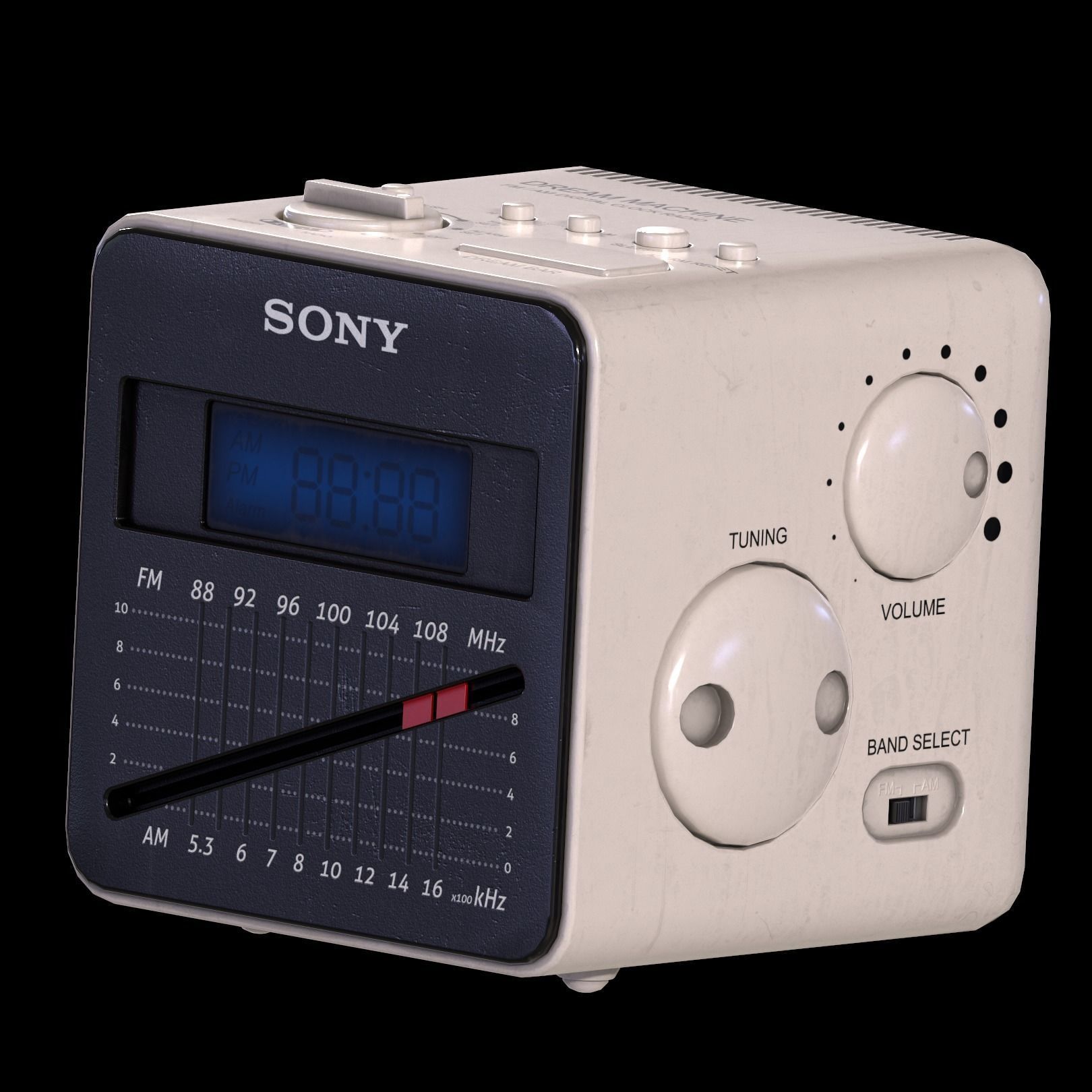 SONY Dream Machine Alarm Clock Low-poly 3D model_6