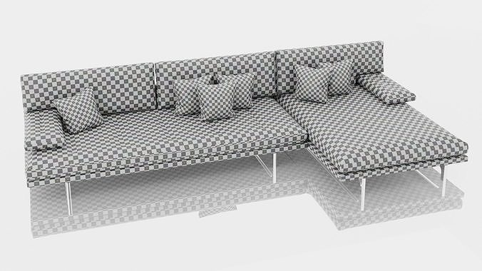 Corner Sofa 3D model 6