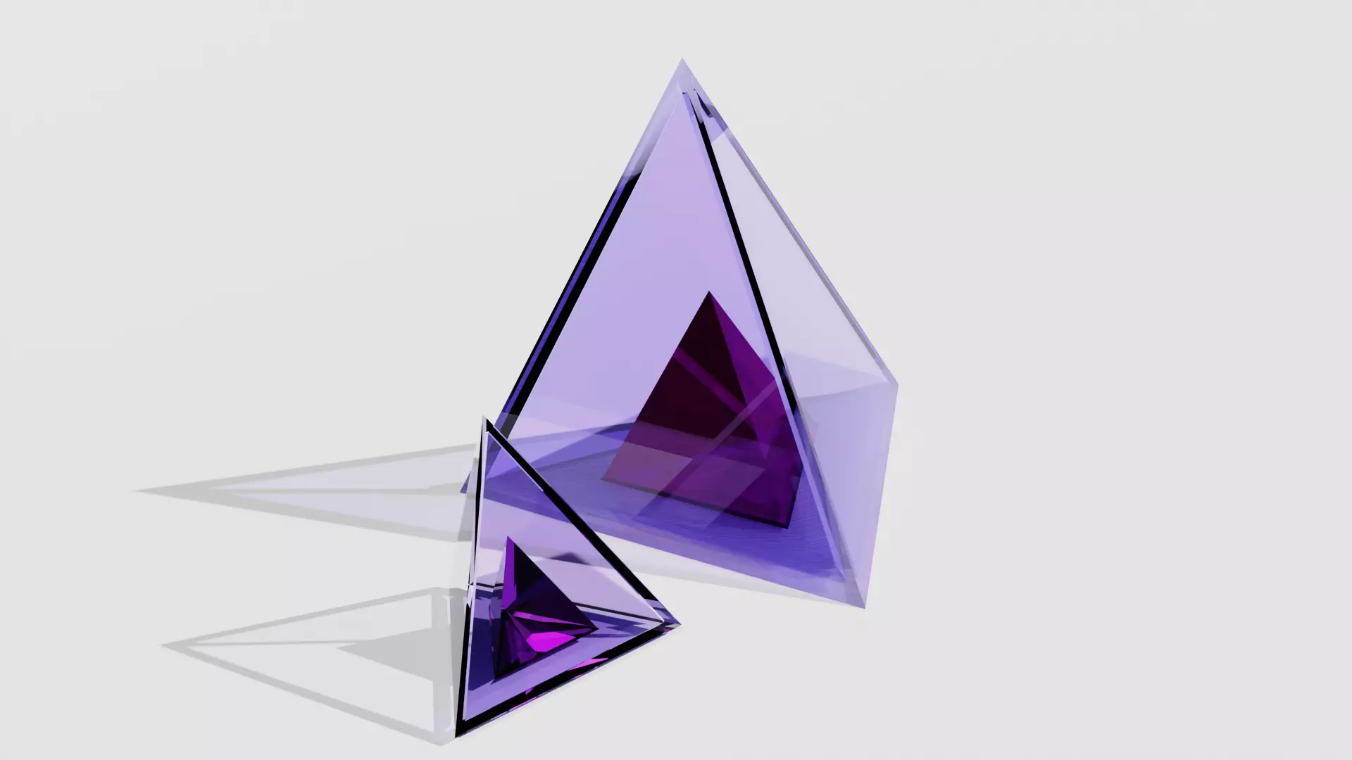 Decoration two glass triangles Free 3D model_0