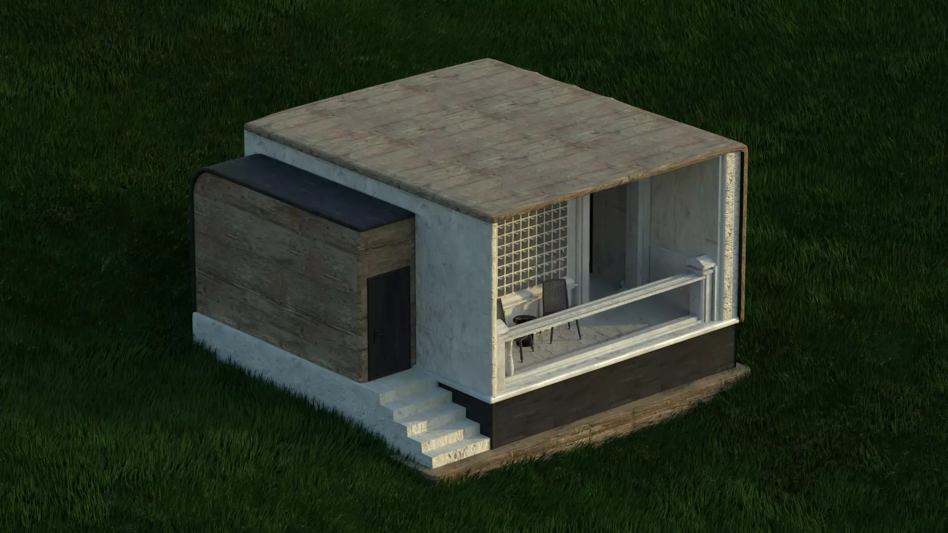 Hyperrealistic Modern Mini House 3D Model for Blender Free 3D model