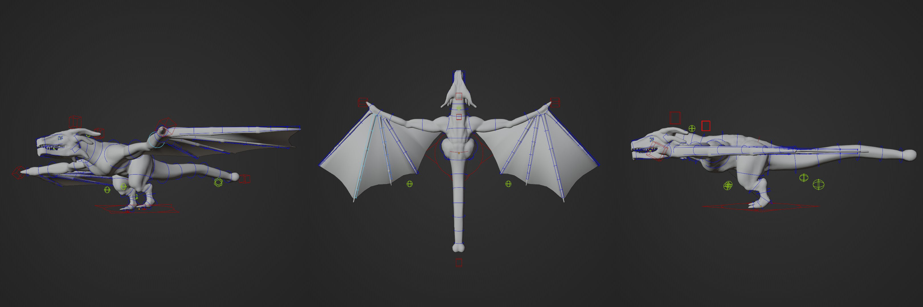 Wyvern asset - rigged Low-poly 3D model_7