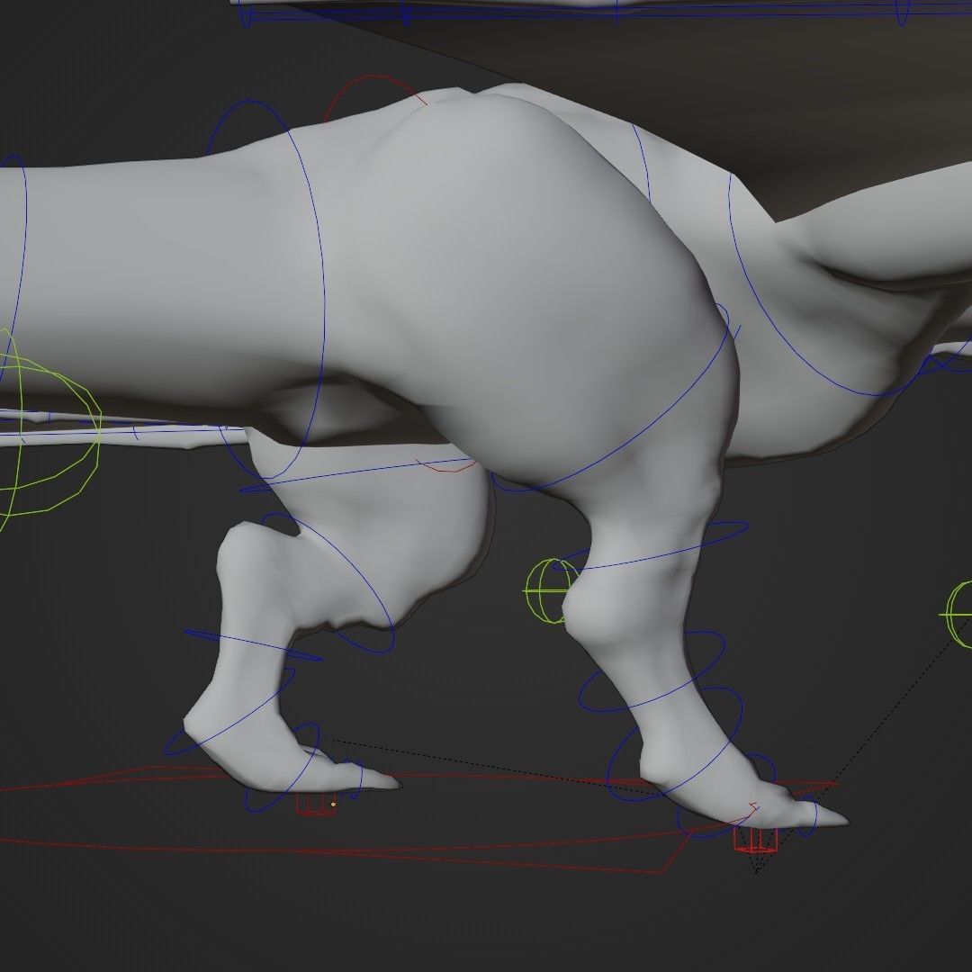 Wyvern asset - rigged Low-poly 3D model_10