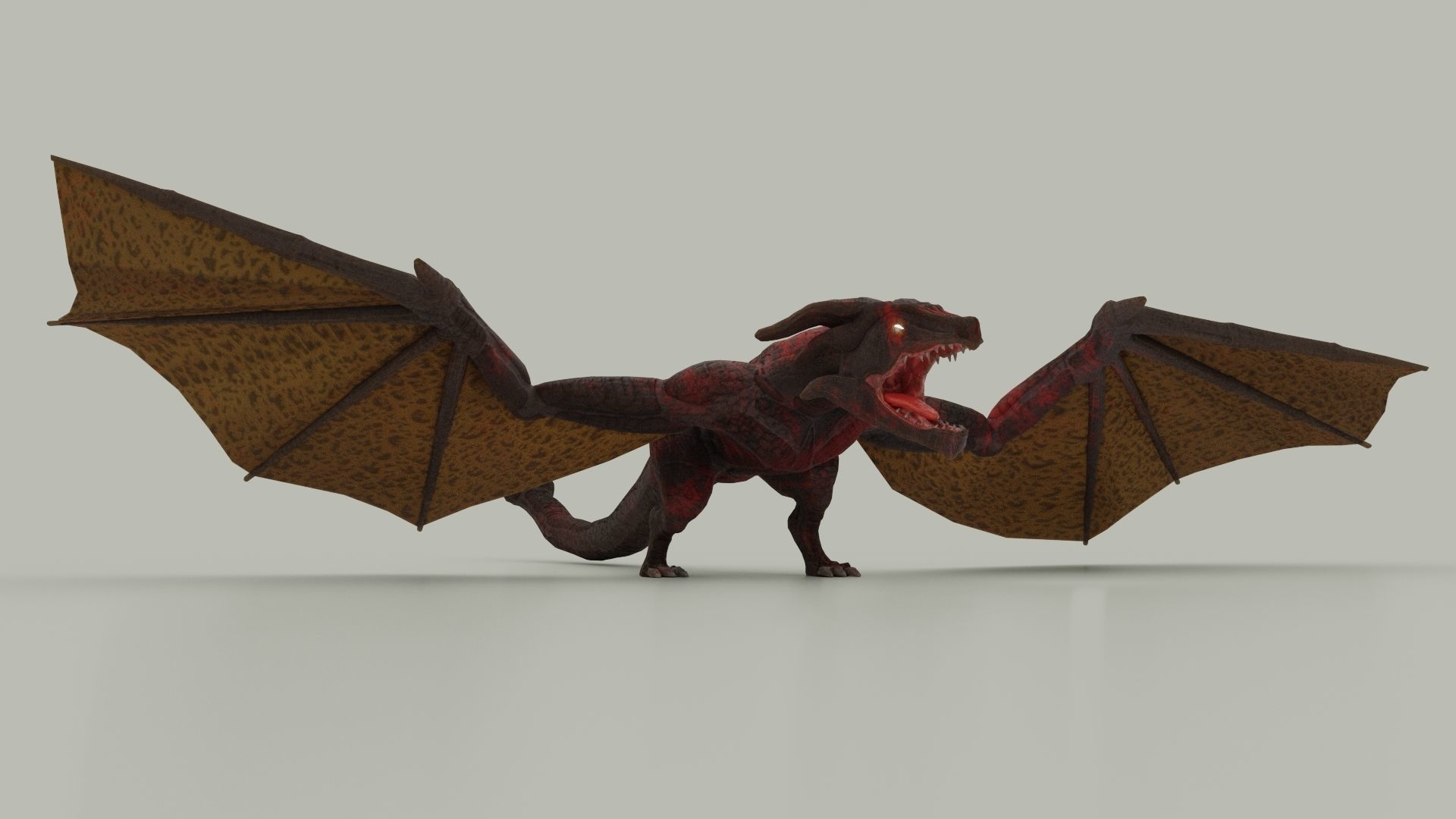 Wyvern asset - rigged Low-poly 3D model_3