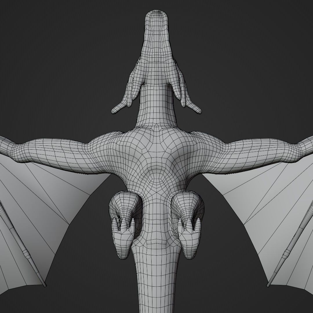 Wyvern asset - rigged Low-poly 3D model_25