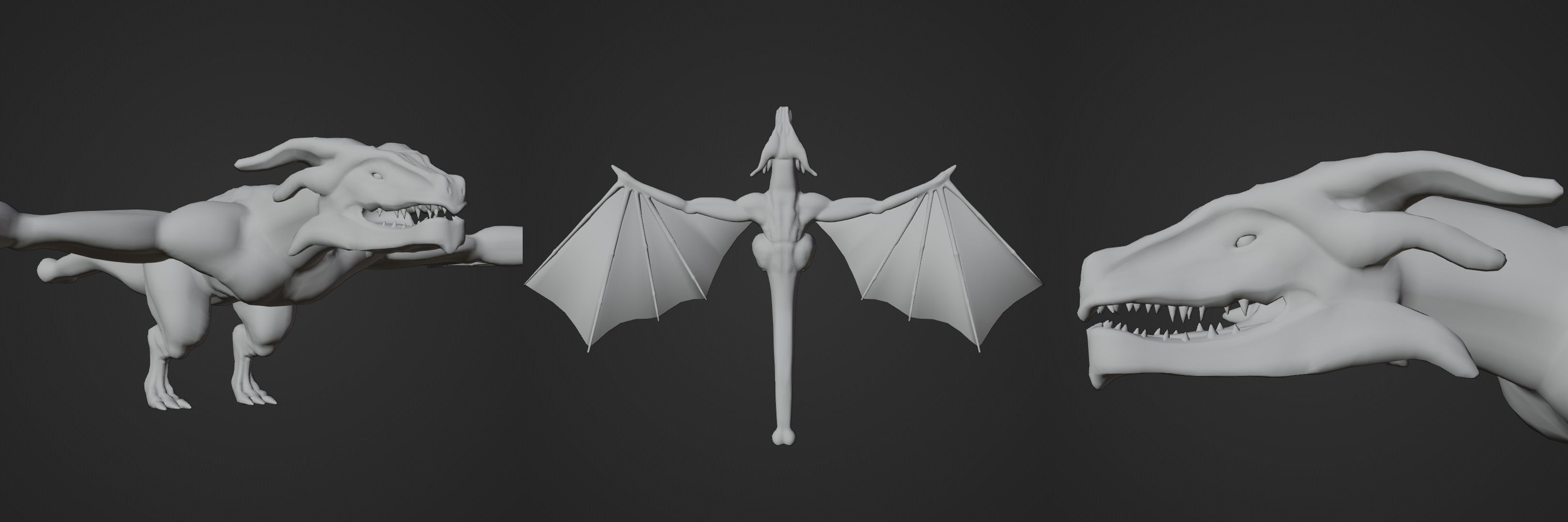Wyvern asset - rigged Low-poly 3D model_15