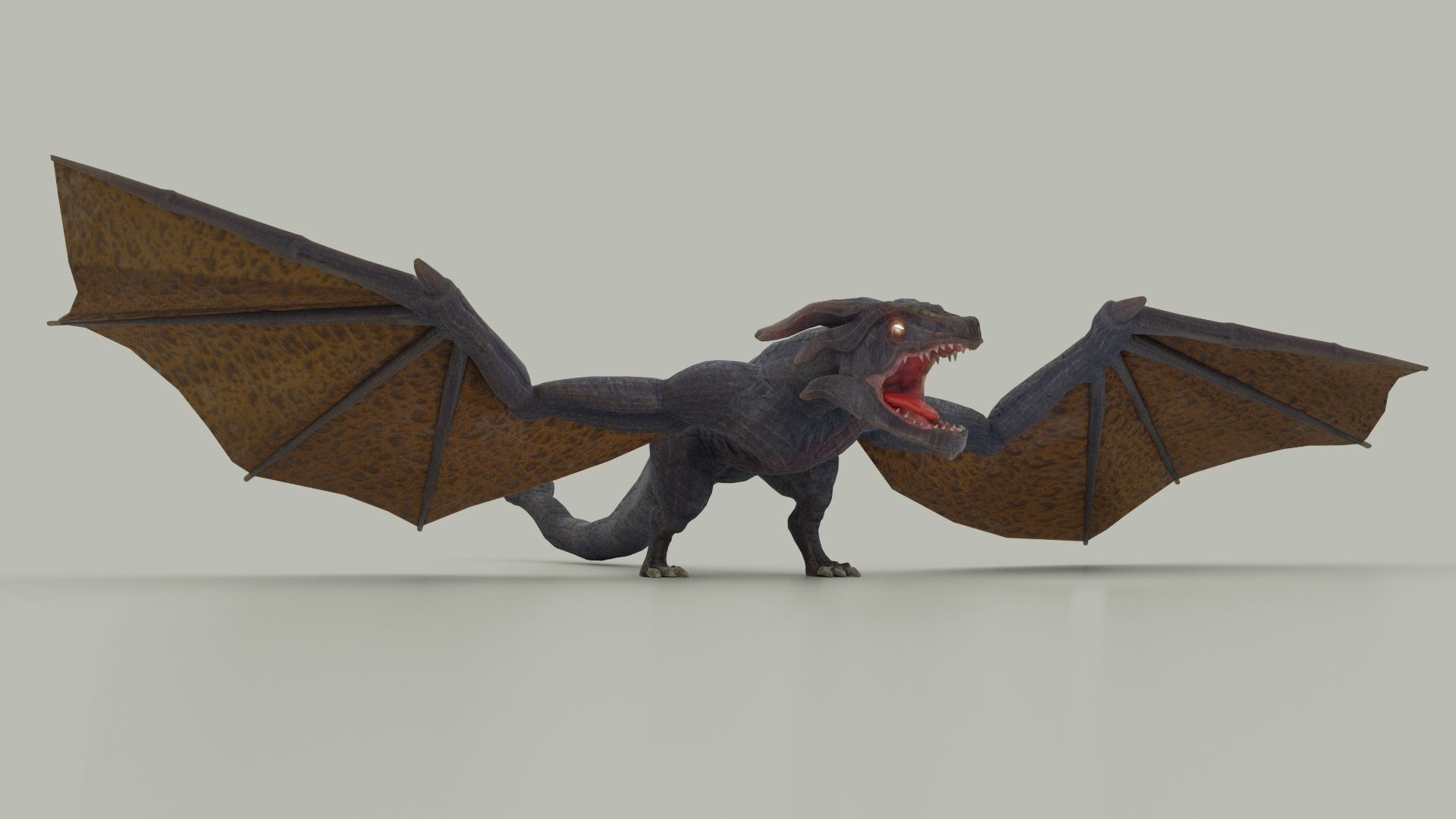 Wyvern asset - rigged Low-poly 3D model_1