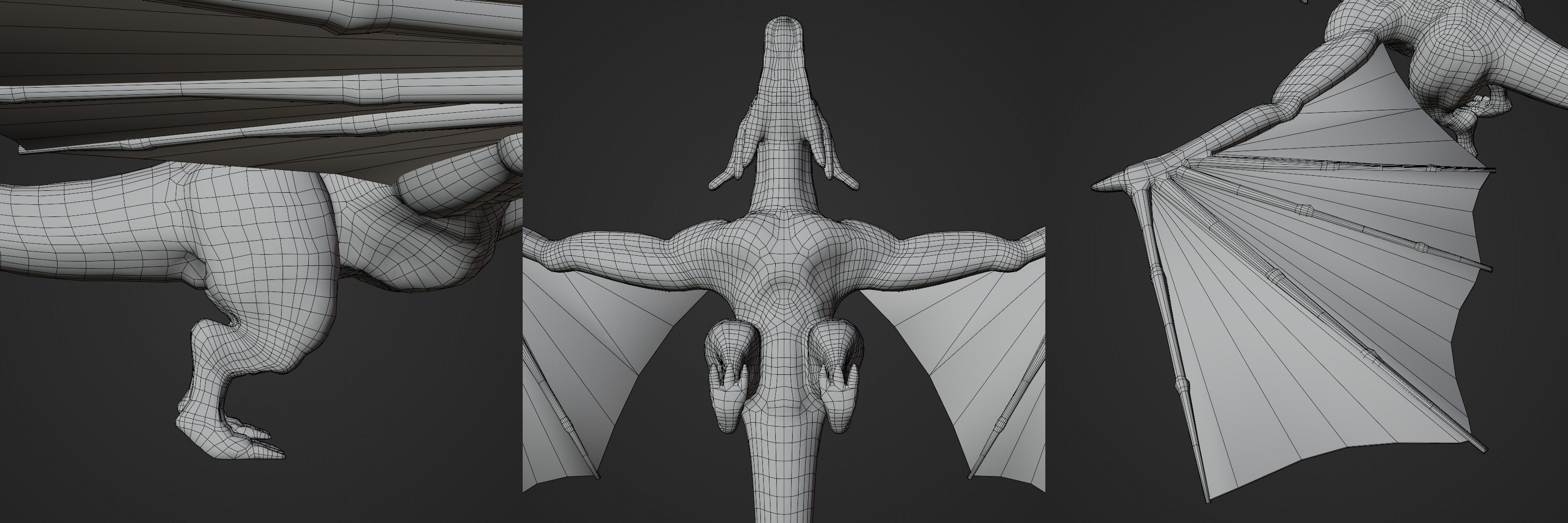 Wyvern asset - rigged Low-poly 3D model_27