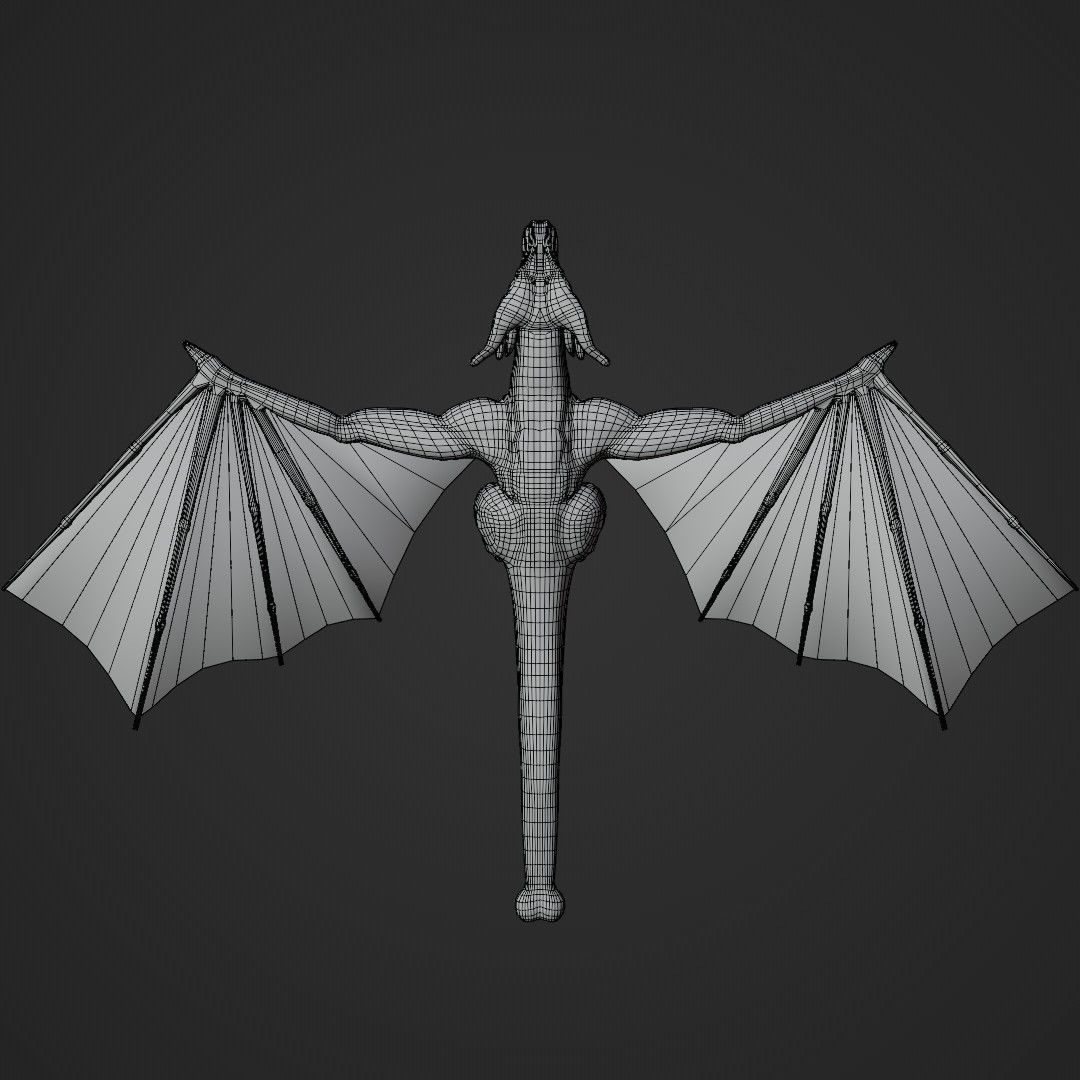 Wyvern asset - rigged Low-poly 3D model_21