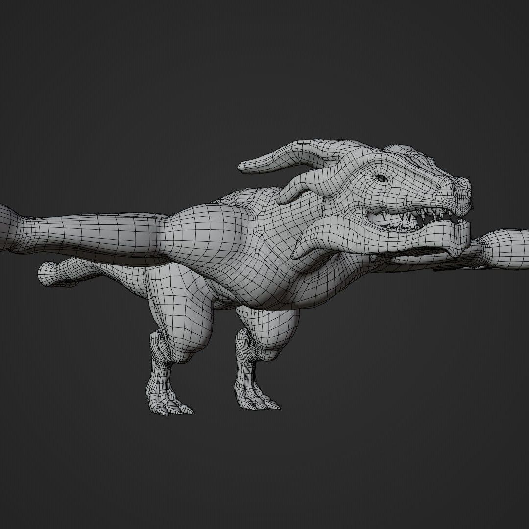 Wyvern asset - rigged Low-poly 3D model_20