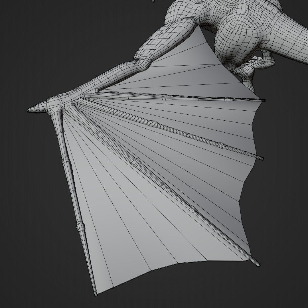 Wyvern asset - rigged Low-poly 3D model_26