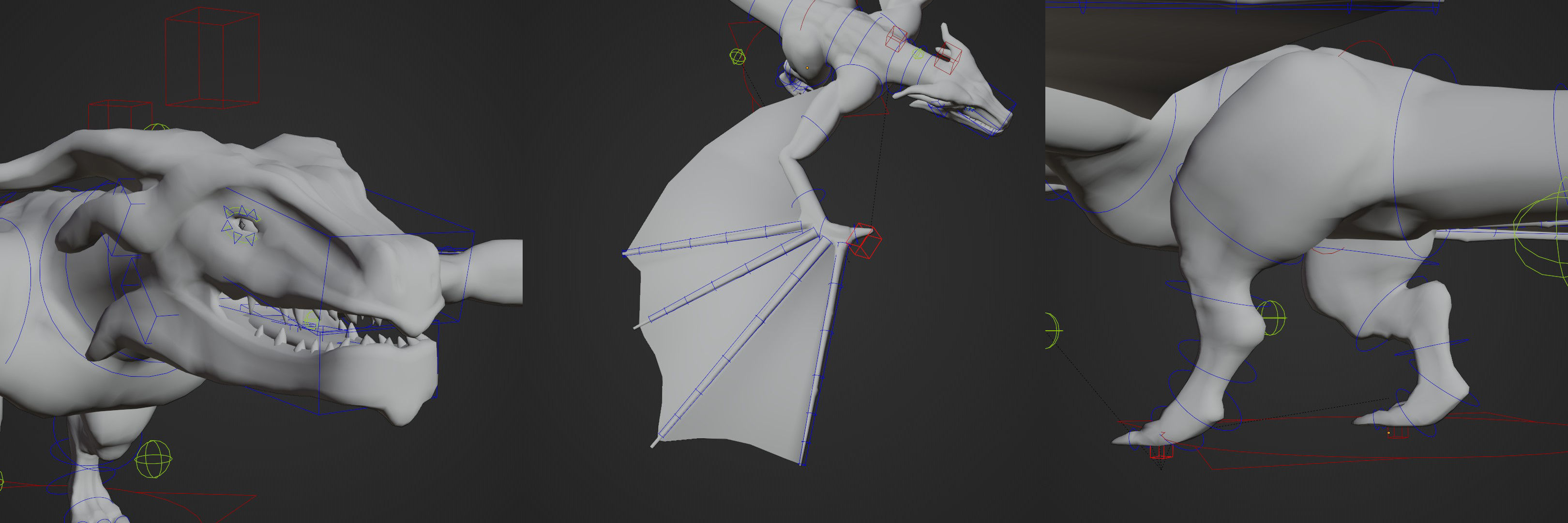 Wyvern asset - rigged Low-poly 3D model_11