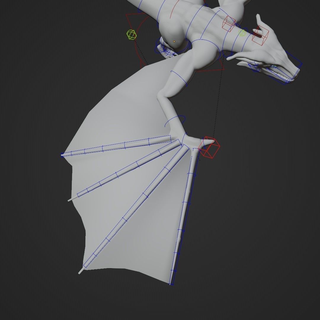 Wyvern asset - rigged Low-poly 3D model_9