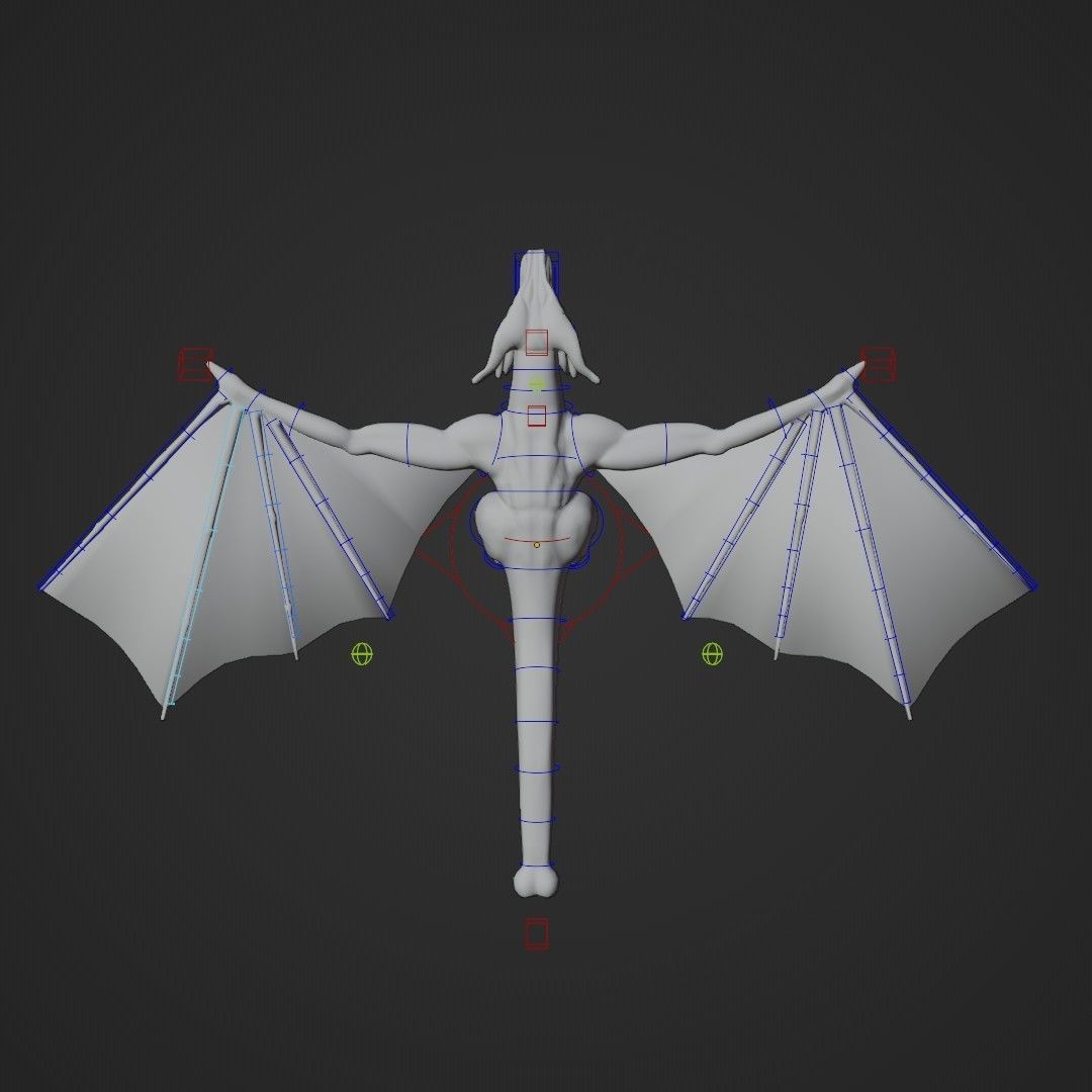 Wyvern asset - rigged Low-poly 3D model_5