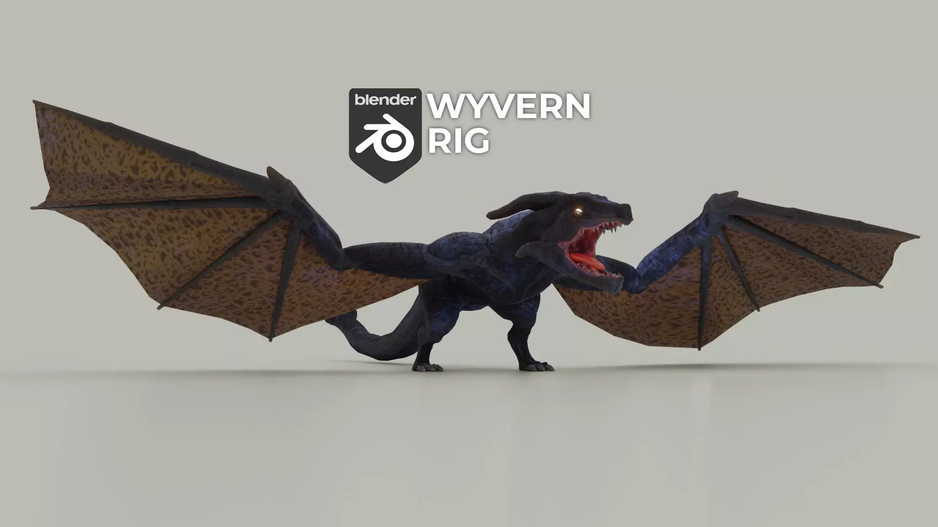 Wyvern asset - rigged Low-poly 3D model_0