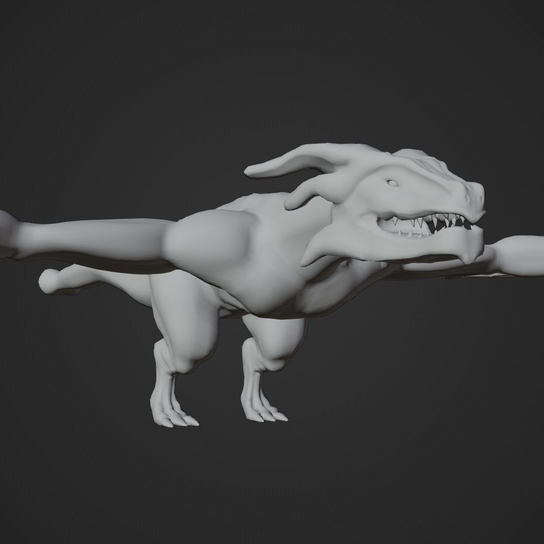 Wyvern asset - rigged Low-poly 3D model_12