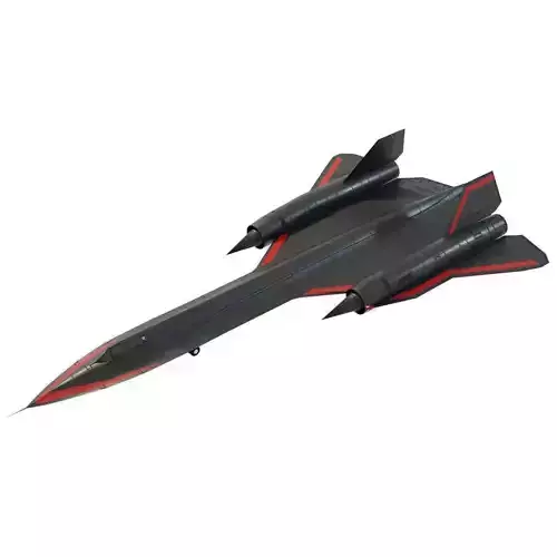 Lockheed SR-71 Blackbird military jet Low-poly 3D model