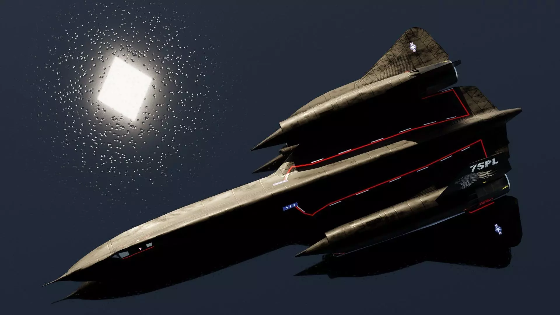 Lockheed SR-71 Blackbird Low-poly 3D model_8