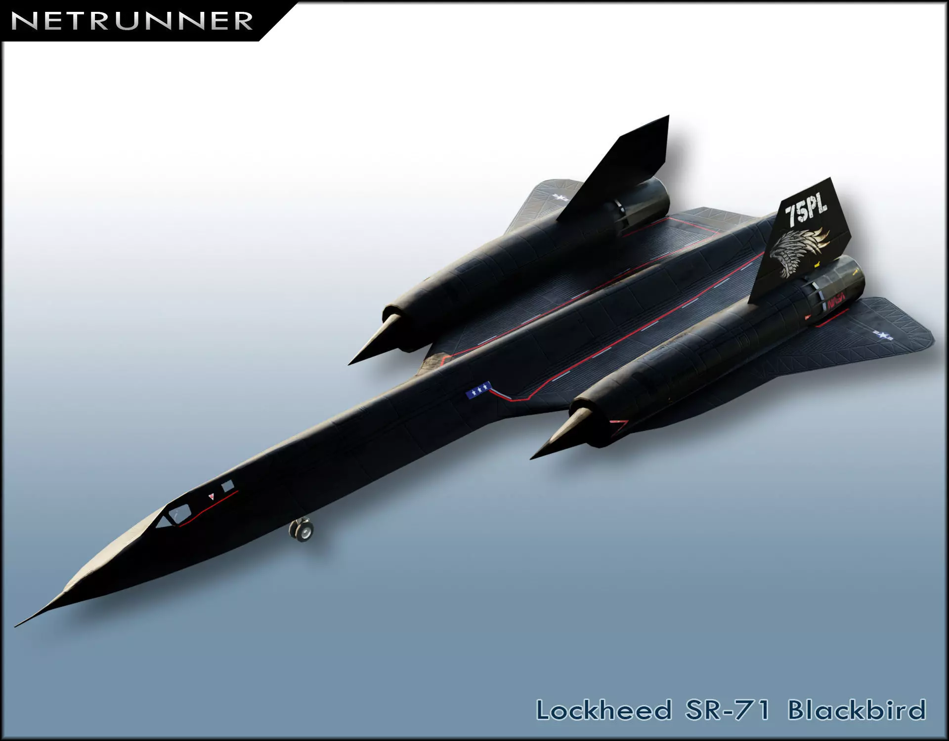 Lockheed SR-71 Blackbird Low-poly 3D model_0