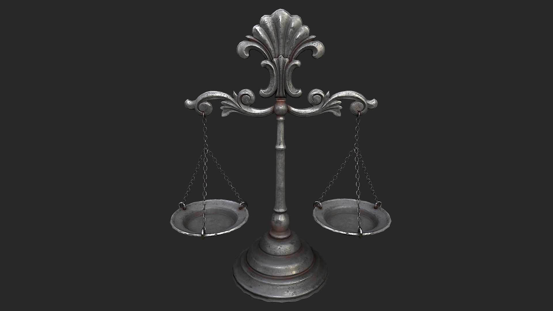 Balance Scales Low-poly 3D model_6