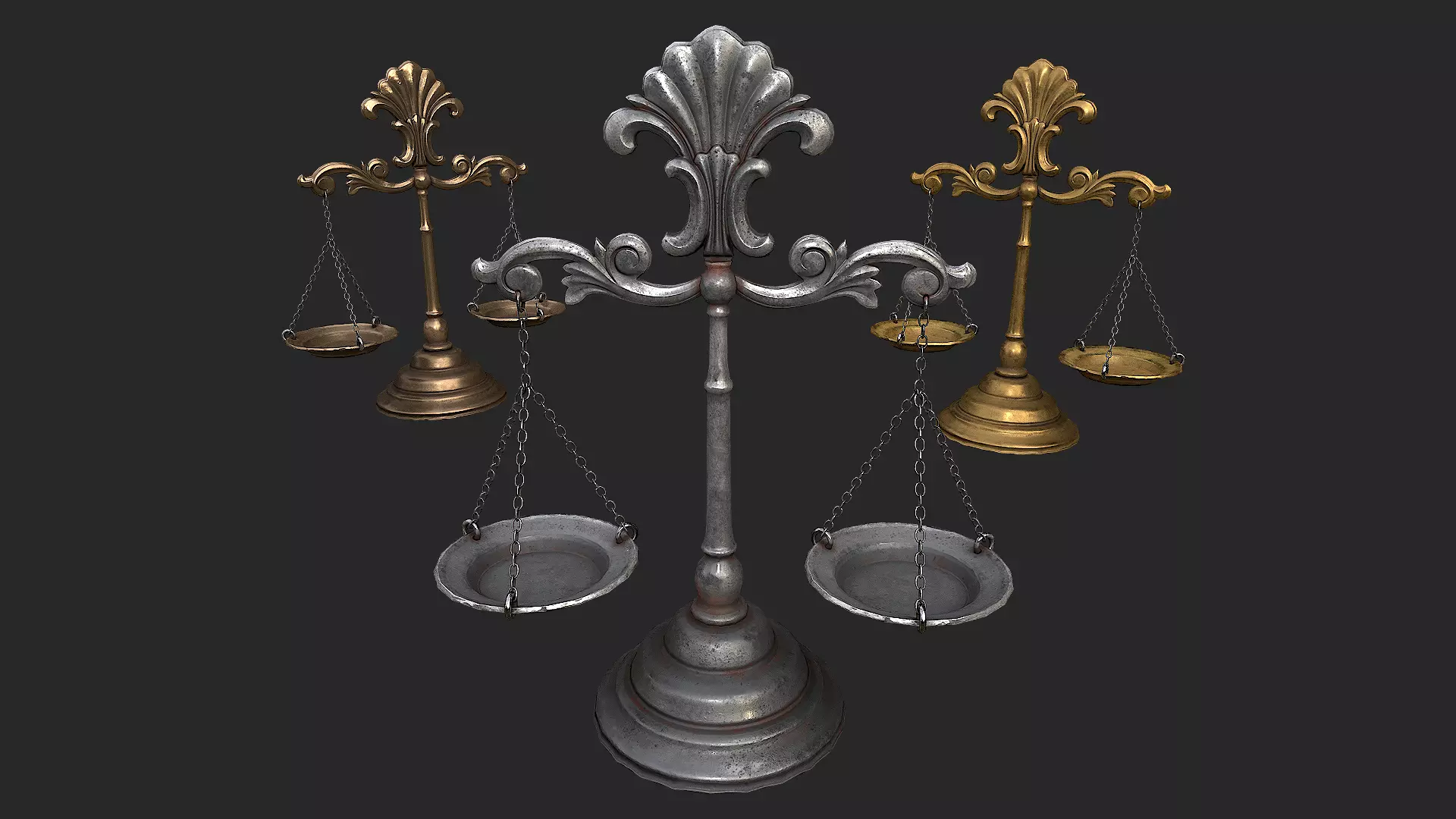 Balance Scales Low-poly 3D model_0
