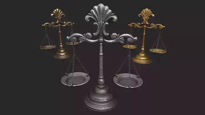 Balance Scales Low-poly 3D model