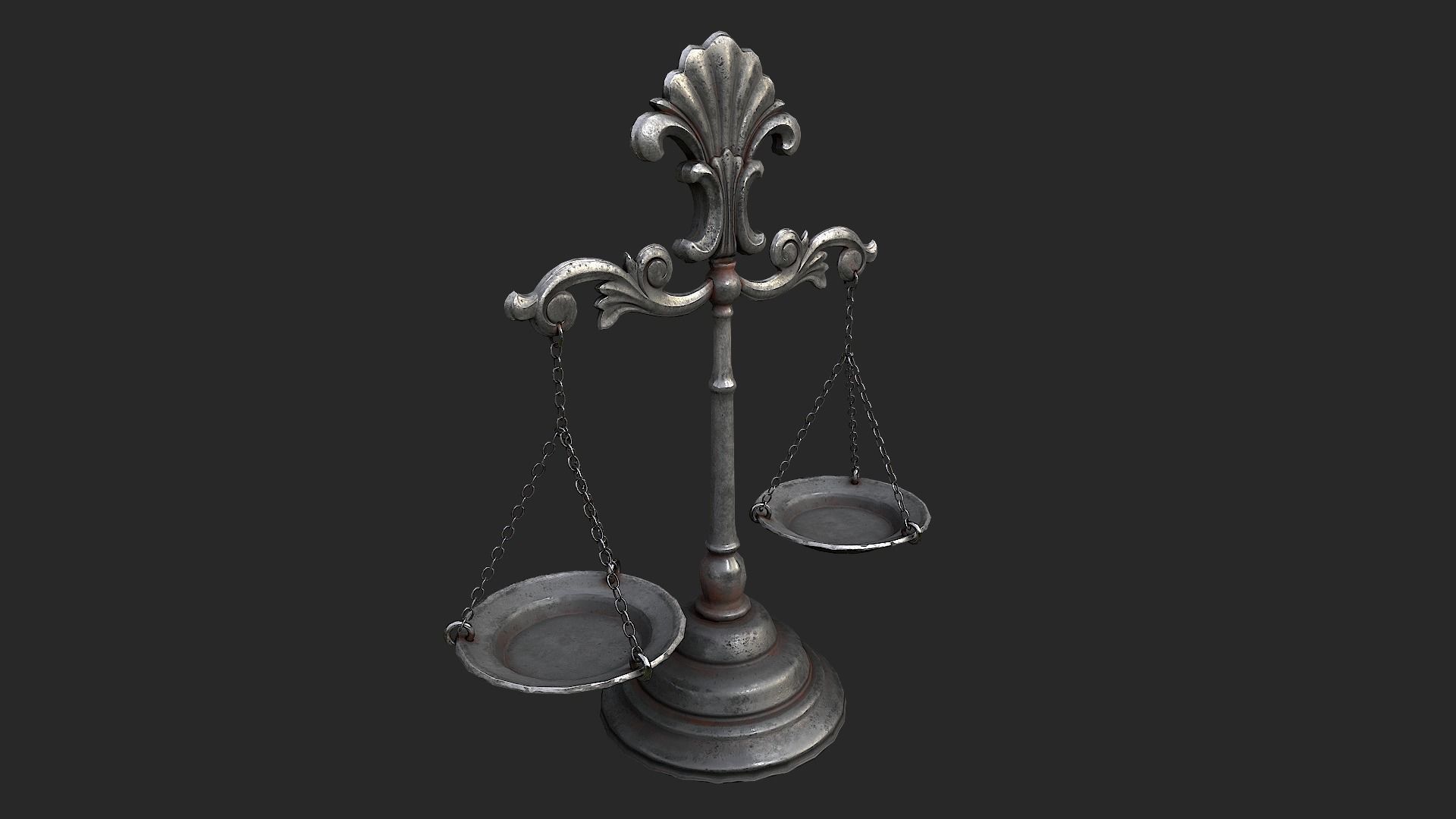 Balance Scales Low-poly 3D model_9