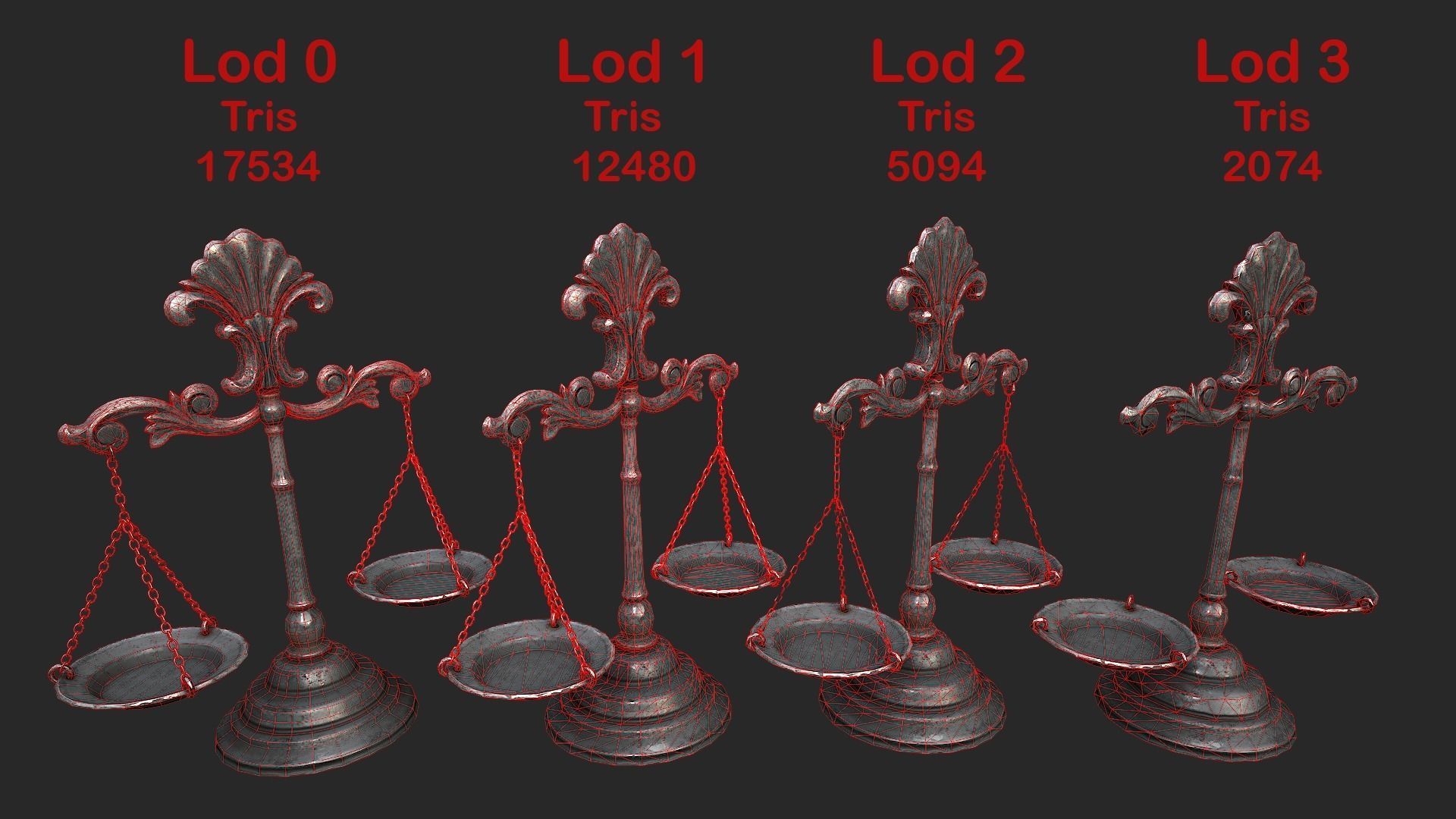 Balance Scales Low-poly 3D model_18