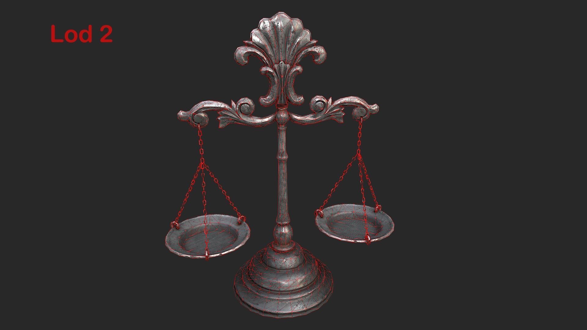 Balance Scales Low-poly 3D model_21