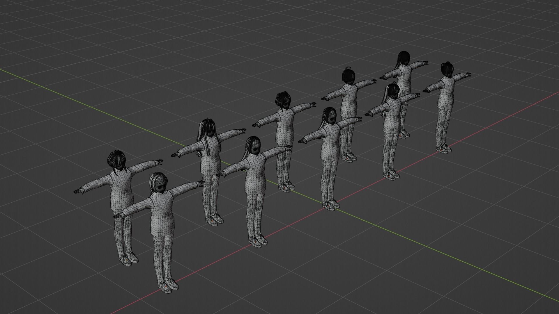 Squid Game - Player - 10 People Low-poly 3D model_7