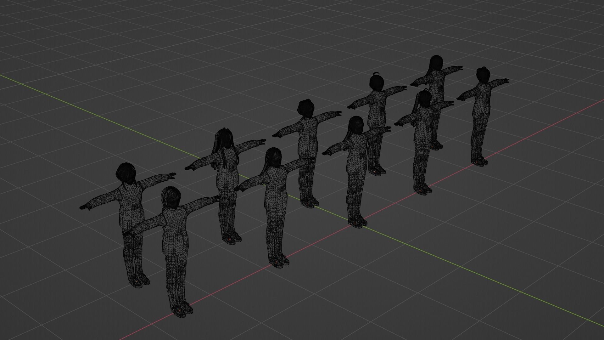 Squid Game - Player - 10 People Low-poly 3D model_8