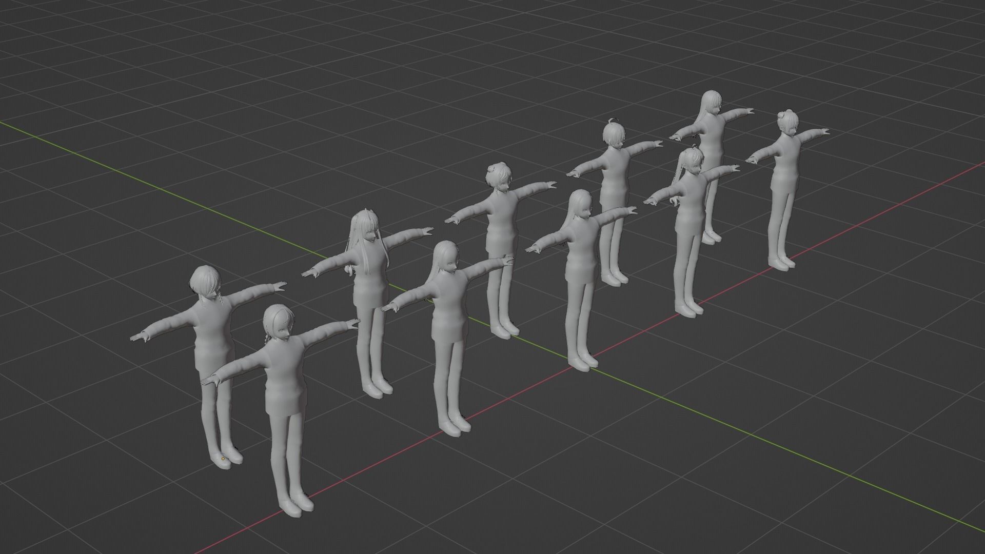 Squid Game - Player - 10 People Low-poly 3D model_9