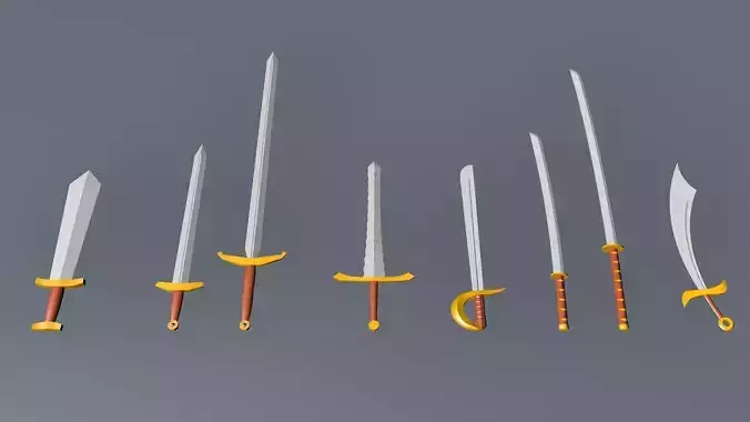 Small Set of Low Poly Melee Weapons