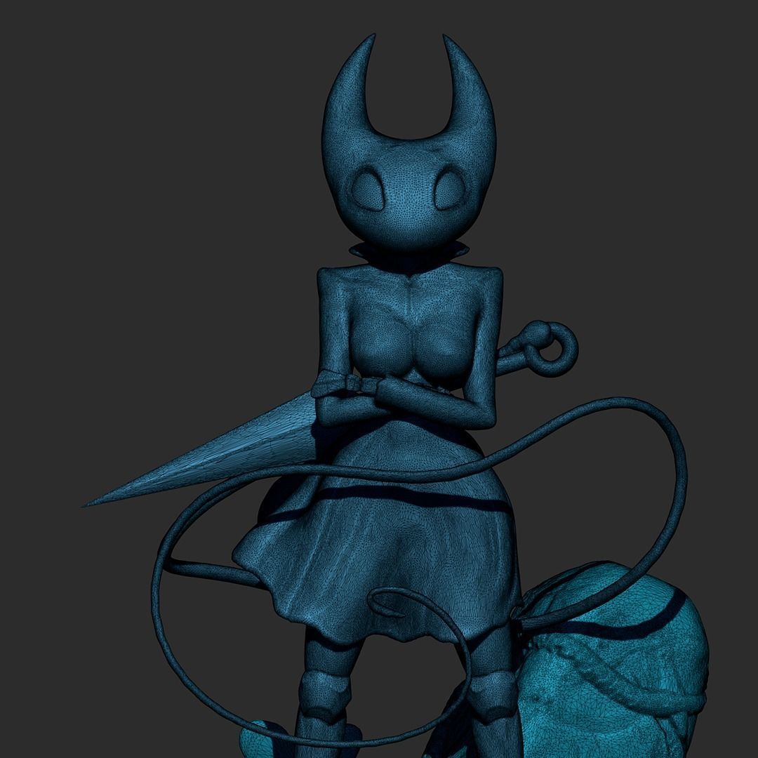 Hornet statue of woman holding sword 3D print model_9