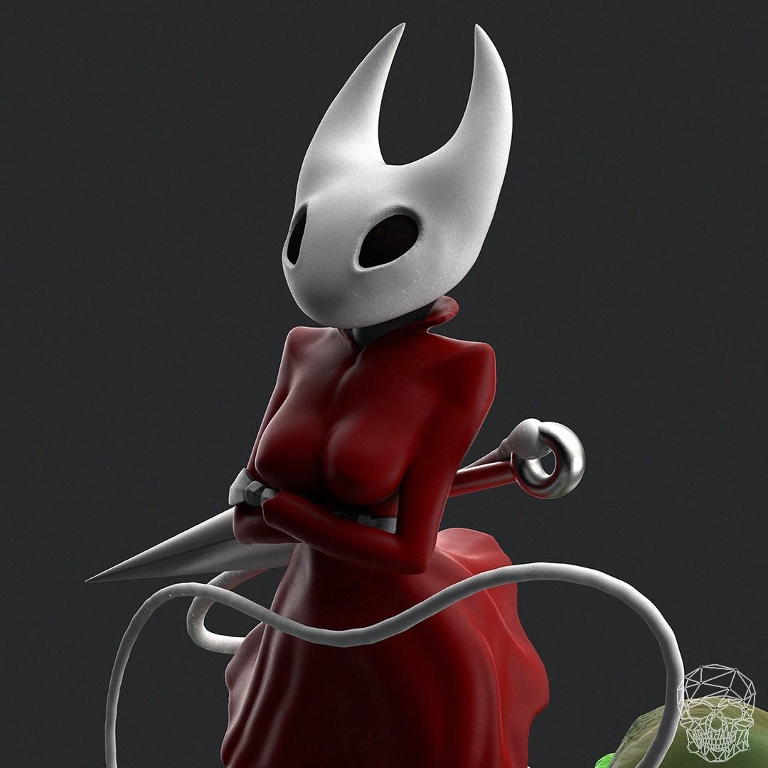 Hornet statue of woman holding sword 3D print model_3