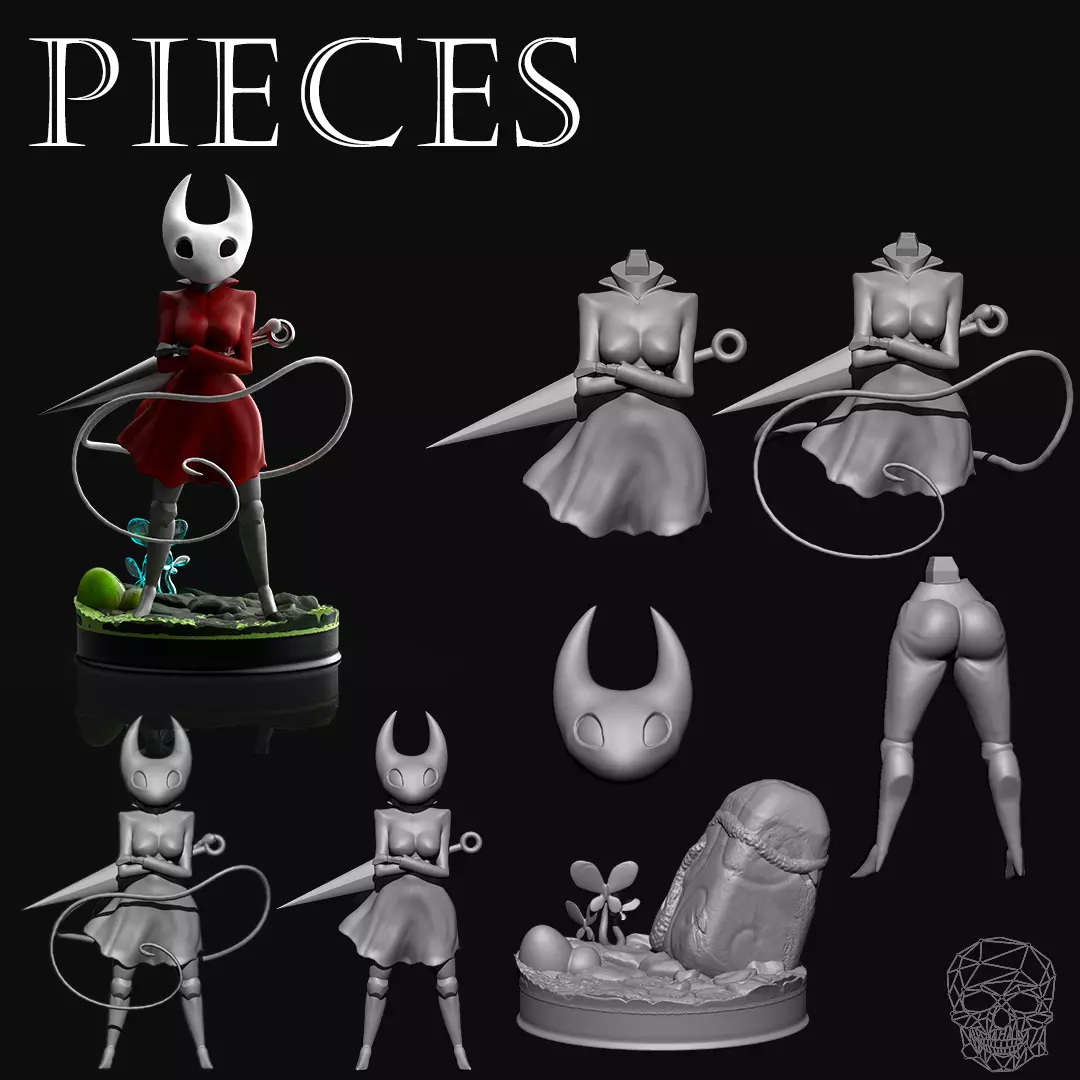 Hornet statue of woman holding sword 3D print model_0