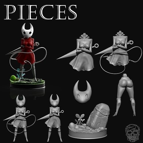 Hornet statue of woman holding sword 3D print model