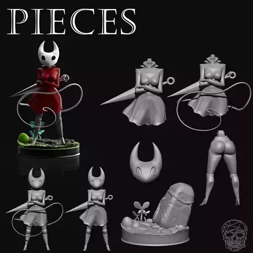 Hornet statue of woman holding sword 3D print model