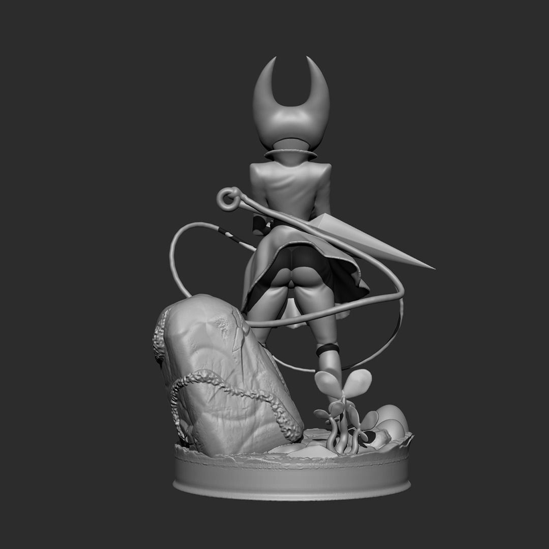 Hornet statue of woman holding sword 3D print model_12