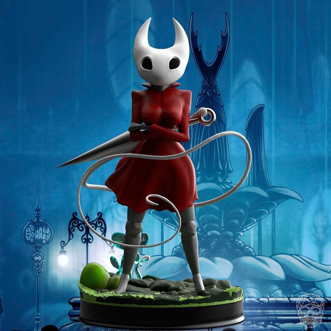 Hornet statue of woman holding sword 3D print model_1