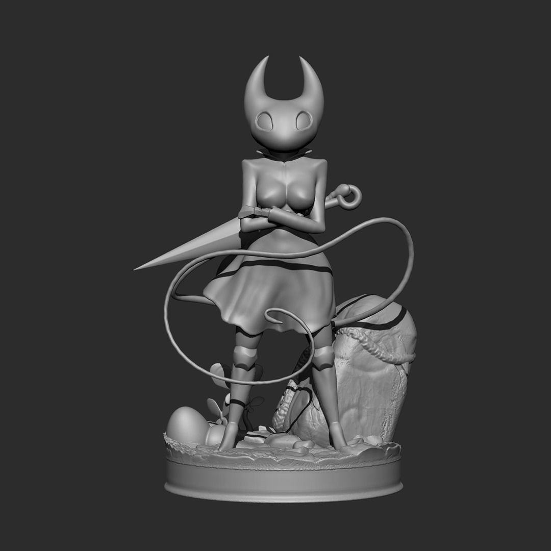 Hornet statue of woman holding sword 3D print model_10