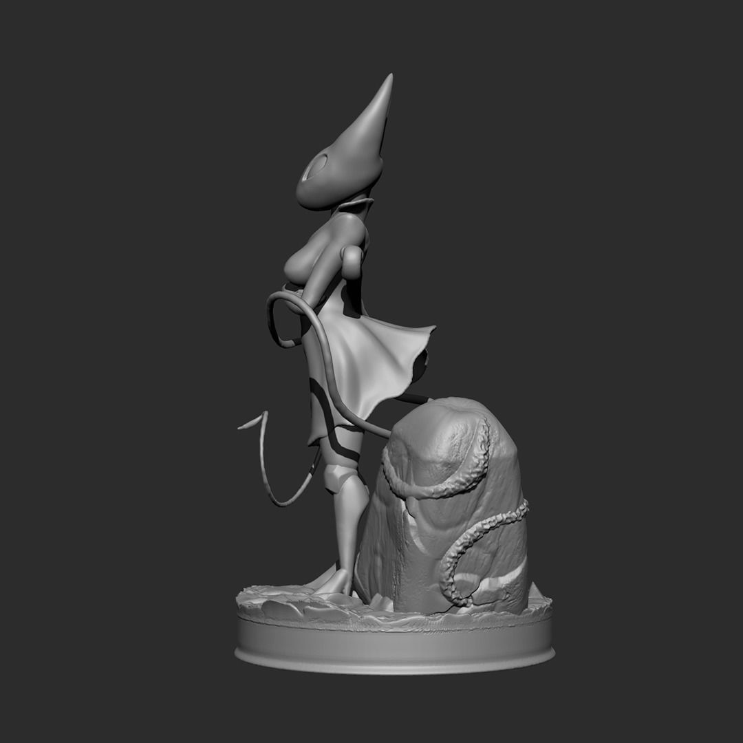 Hornet statue of woman holding sword 3D print model_13