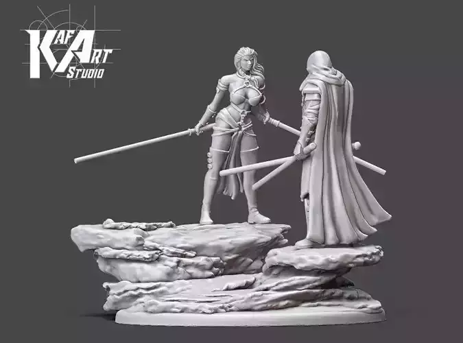 Duellist diorama - 35mm scale