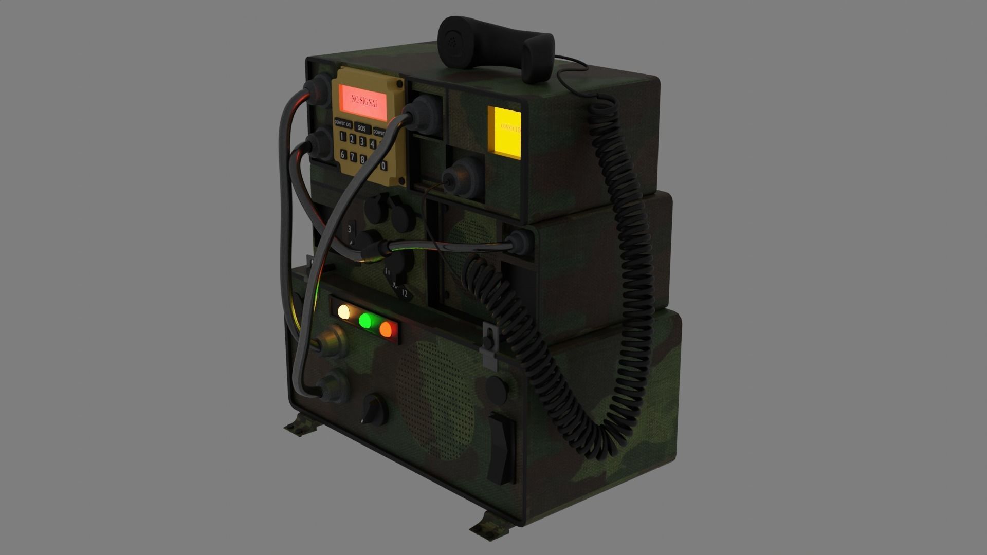 3d military radio Free low-poly 3D model_1