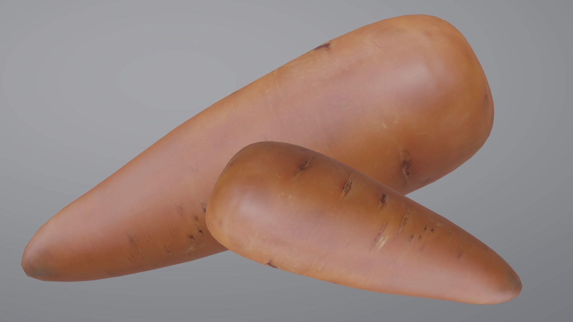 Carrot two carrots Low-poly 3D model_4