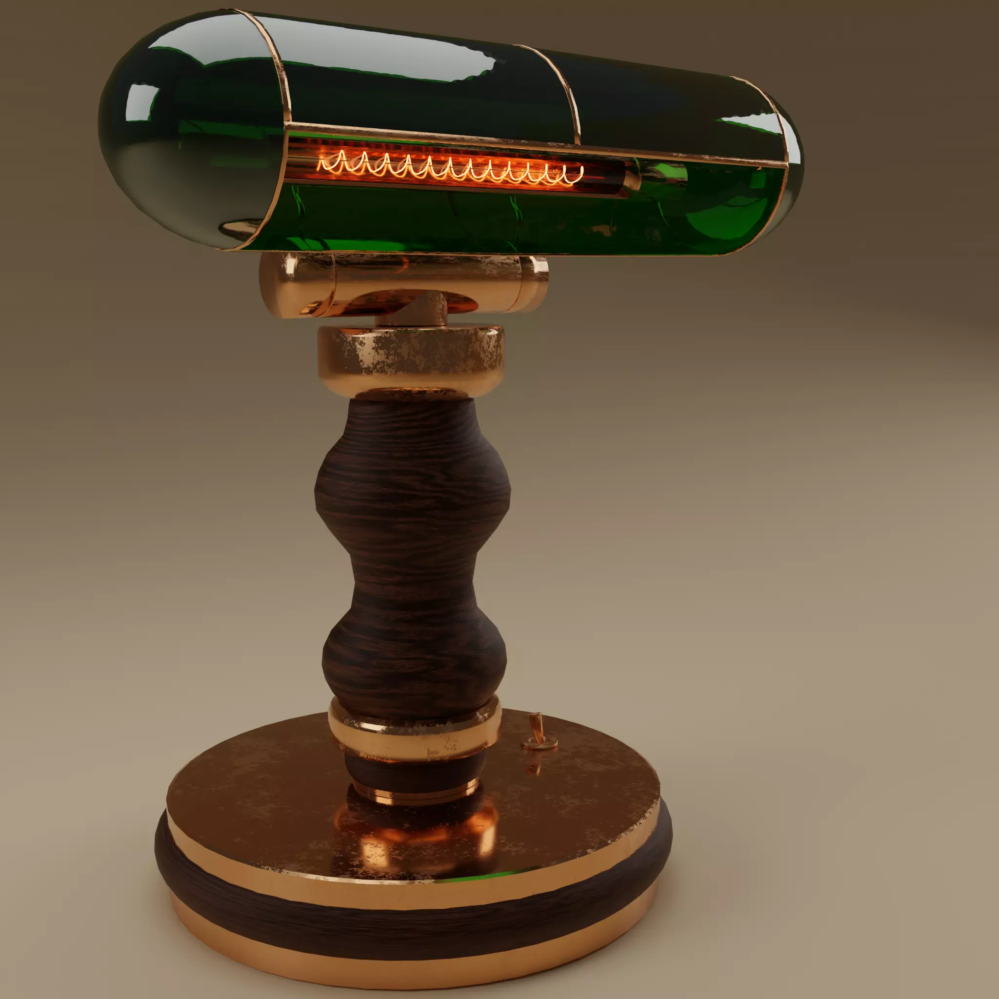 Vintage Desk Lamp 3D model_0